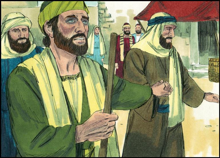 So they led him by the hand and brought him into Damascus.