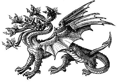 The Great Red Dragon and the Beast of the Sea (Rev. 12:3, 15; Rev.