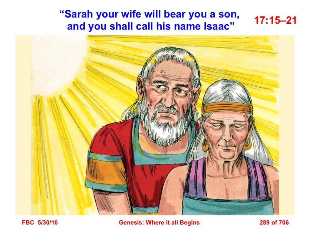 15 Then God said to Abraham, As for Sarai your wife, you shall not call her name Sarai, but Sarah shall be her name. 16 I will bless her, and indeed I will give you a son by her.