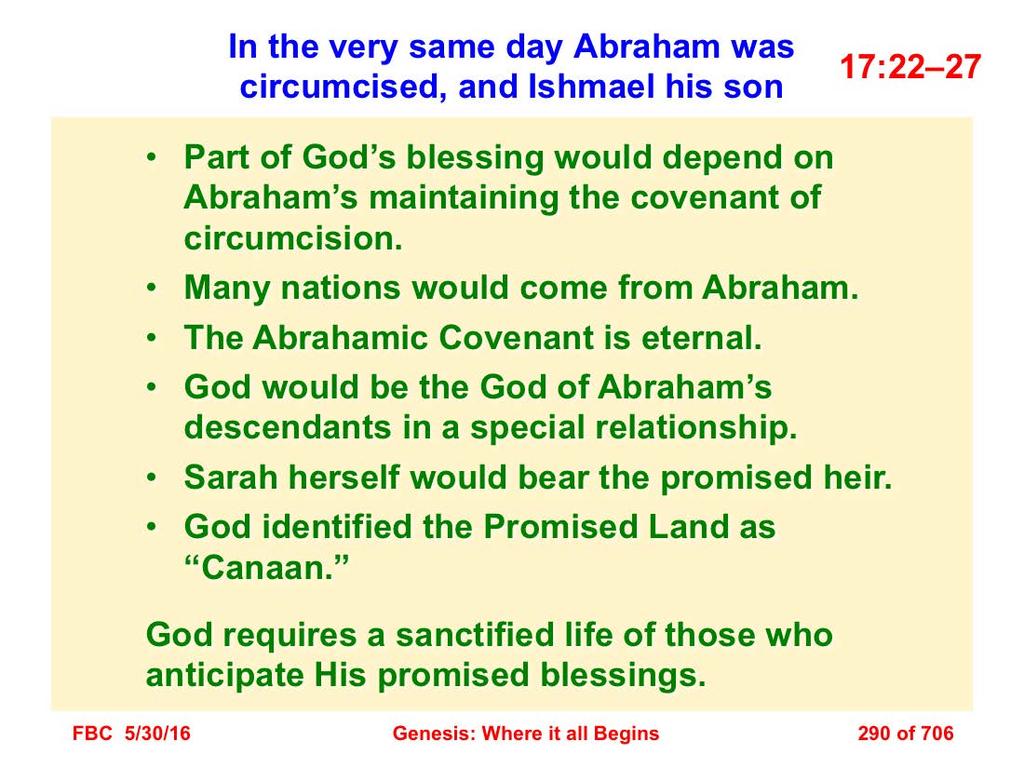 22 When He finished talking with him, God went up from Abraham.
