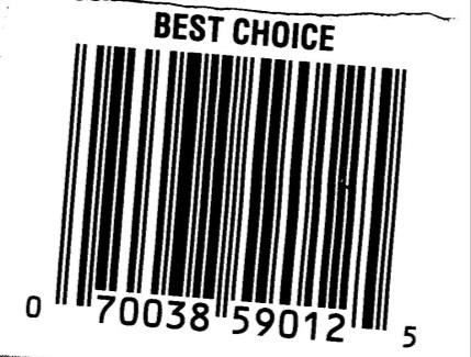 So, cut the UPC Code off any Best Choice can, bag or