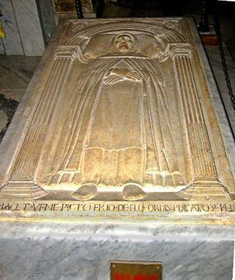 Love for his religious Order can be noticed for the presence of Dominican figures in all the sacred stories. He was buried in the Basilica of Santa Maria sopra Minerva.