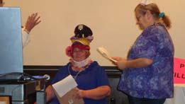 It was so comical! As the nurse asked her (Laura) questions, a different hat was added to Laura s head.