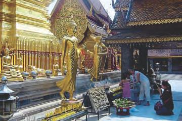 Thailand has the largest number of Buddhists with approximately 95% of its population of 67 million adhering to Buddhism,