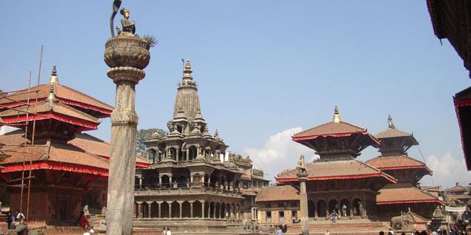 Patan durbar square : the ancient square Durbar Square complex, situated in the center of Patan city,