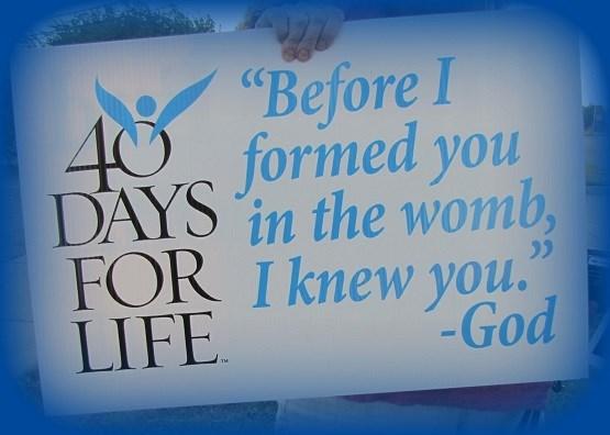 October 14, 2018 ST. COLUMBANUS CHURCH #481/PAGE 5 40 Days for Life: September 26th November 4th, 2018 This fall s 40 Days for Life campaign will be held September 26th November 4th, 2018.