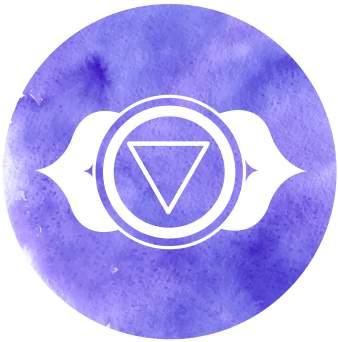 The THird Eye Chakra Also called the Ajna. It s color is purple or indigo. Located in the center of your brow above the nose.