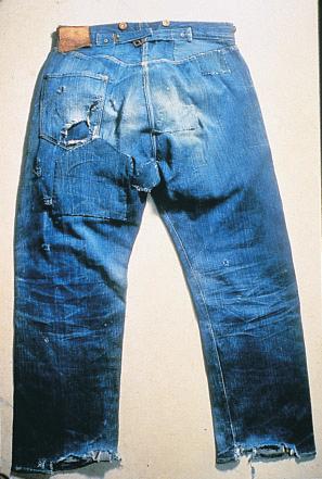 LEVI S BLUE JEANS Nearly everyone in the United States owns at least one pair of faded, comfortable blue jeans. The first jeans were invented for California miners.