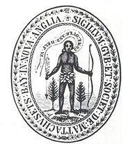 The colony's first seal, depicting a dejected American