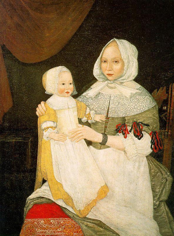 Mrs. Elizabeth Freake and her baby, Mary.