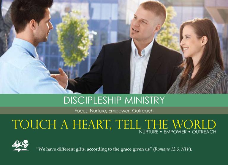 Discipleship MINISTRY Focus: Nurture, Empower, Outreach Discipleship Ministry offers friendship, instruction, and support with the goal of integrating new members into the life of the congregation.