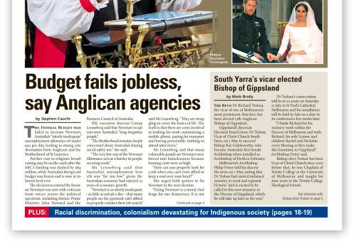 All Rights Reserved The Melbourne Anglican (TMA) The June edition of TMA is now available in the Narthex.
