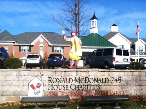But just down the street from Hershey Med is the Pastor Ronald McDonald House, where all the families of all the kids who are in Hershey Med go to stay.