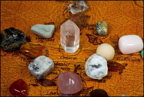 The structure of our Medicine Wheel consists of thirty-six very different and powerful crystals and stones that form a Center, an Inner Circle, an Outer Circle, and four Spirit Paths that connect the
