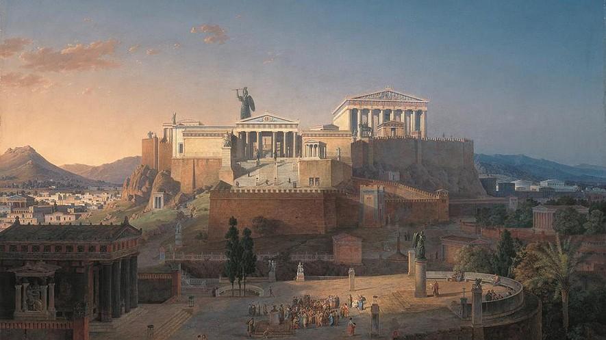Democracy: A New Idea in Ancient Greece By History.com, adapted by Newsela staff on 01.25.17 Word Count 675 A painting of the city of Athens showing the buildings ordered built by the ruler Pericles.