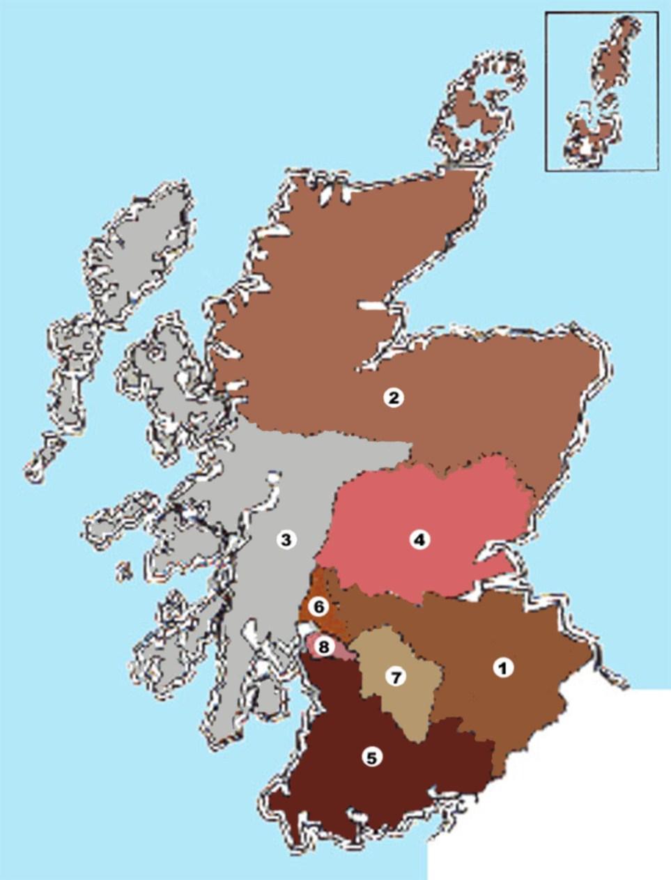 Key to the Map of the Archdioceses & Dioceses of Scotland 1. St Andrews & Edinburgh 2.