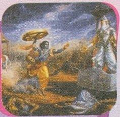 Both the Kauravas and the Pandavas fought a great battle at Kurukshetra, for control of the kingdom of Hastinapur. The Pandavas finally won the war. The Bhagawad Gita is a part of the Mahabharata.