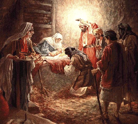 Jesus was born in Bethlehem and shepherds came to worship.