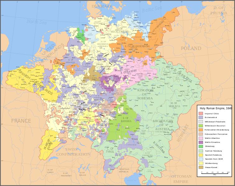 Map of Central Europe following The Peace of