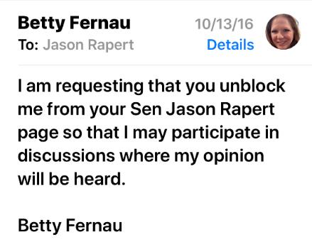 Jason Rapert page was a private platform and that he was permitted to delete comments or block someone who repeatedly violates the