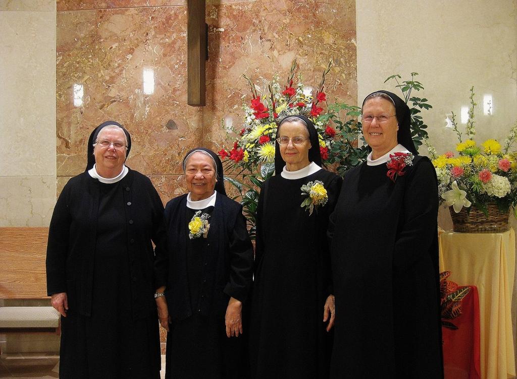 Triple Jubilee by Sr. Antoinette Adelman, OSB The Solemnity of St. Scholastica was occasion for Immaculata Monastery community to celebrate with three jubilarians currently in Norfolk Priory: Sr.