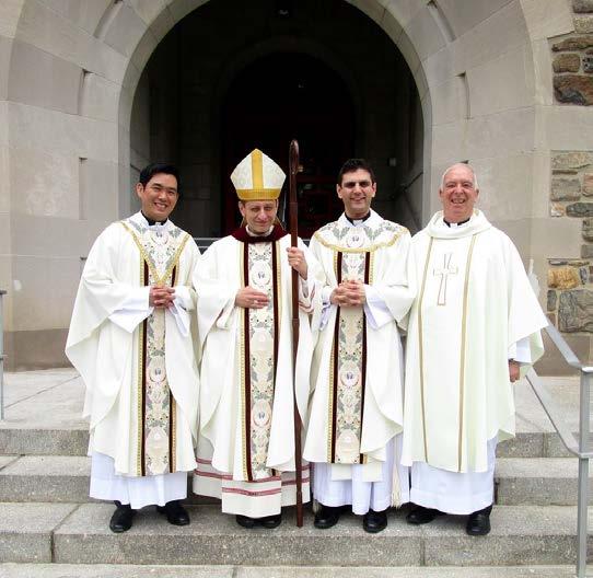 Newly Ordained Frs. Daniel Kim & Peter Latouf with Bp. Joseph Caggiano of Bridgeport and Fr.