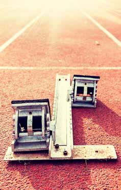 In a race, especially a sprint on a track, the starting blocks are very important. The runners brace against those blocks in order to push off into the race.