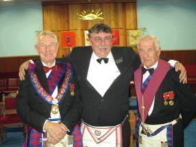 This unusual event was presided over by Peter Craig the J of the Chapter and Worshipful Mark Master and the Grand Superintendent for the District, Max Currie.