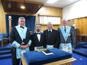 Father and Son - Now Brothers Lodge Victory - Wakatu had a really special event on Tuesday the 11 th of April when W Bro Gerrit Van Asch carried out the Initiation of Tamas Fekete.