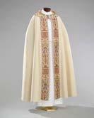Cope A vestment worn over the alb during the