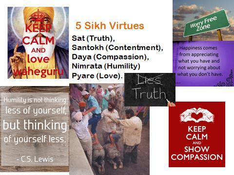 It involves looking at the 8 Christian virtues and the 5 Sikh virtues.