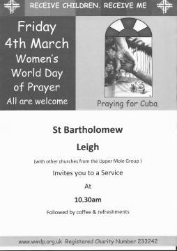 On Friday 4th March an estimated 3 million people in over 170 countries and islands will gather to observe the day of prayer, using an order of service written by Christian women in Cuba and