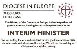 14 FRESH EXPRESSIONS OF MINISTRY E n c o u r a g i n g R e s p o n s e f o r I n t e r i m M i n i s t r y An advertisement publicising an innovative form of ministry in the diocese resulted in many