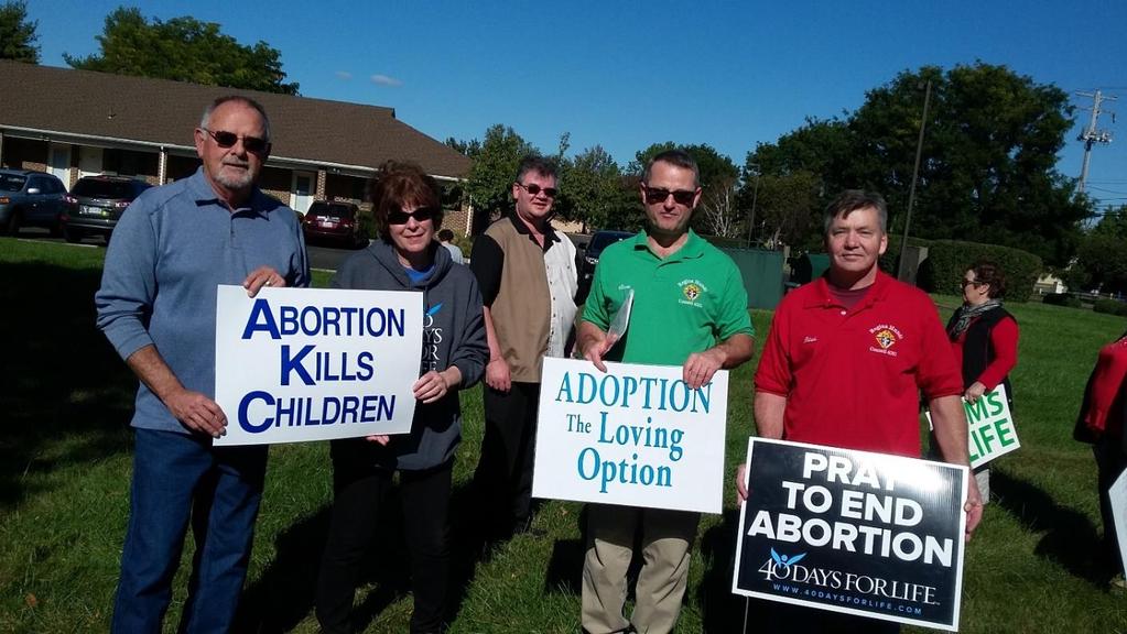 Please thank the Brother Knights who participated with the National Life Chain Sunday rally at the Warminster Planned Parenthood facility.