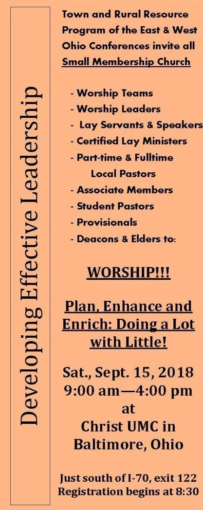 East Ohio Payroll Services All East Ohio Conference local churches are eligible to enroll in this program. The deadline to enroll for a January 2019 start date is Thursday, November 1, 2018.