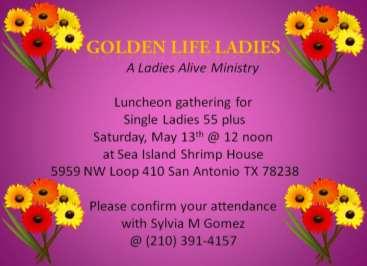 We will meet on Saturday, May 6th at 10am at Bill Miller s on Potranco & 1604. Questions? Contact Elizabeth @ 210.392.5653 or Frances @ 210.324.7161.