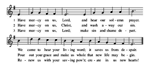*GATHERING HYMN: LBW #415, God of Grace and God of Glory *GREETING: P: The grace of our Lord Jesus Christ, the love of God, and the communion of the Holy Spirit be with you all. C: And also with you.