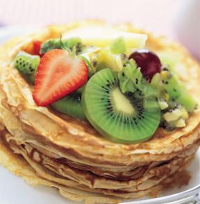 French Crepes With Fresh Fruit Ingredients 1 ½ cups water ¼ cup raw cashew nuts (may use 1 ½ cups soy milk instead of water and cashew nuts) ½ cup quick oats ½ cup brown rice flour ½ tbsp.