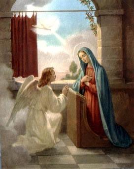 Hail, full of grace, the Lord is with you. In Greek, the greeting of the angel to Mary was Kaire, kekaritomene, or Hail, full of grace.
