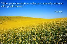 Sincerity is to speak and act directly from your heart.