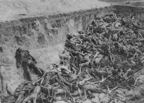 A mass grave in Bergen-