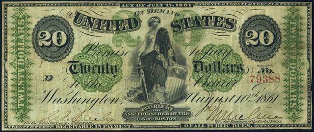US Demand Note used when the 1863 national
