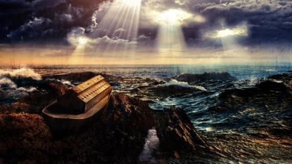 God caused it to rain 40 days, and broke up the fountains of the deep. God protected those in the ark, and they stayed in it for 1 year and 10 days.
