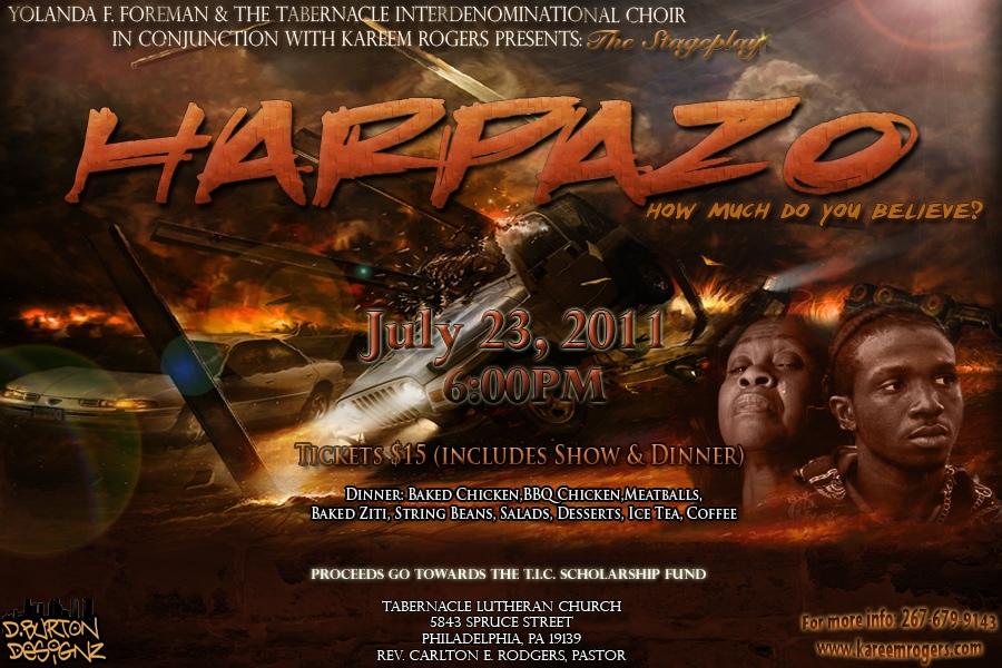 Harpazo A Play at Tabernacle An Invitation from Valerie Brooks.