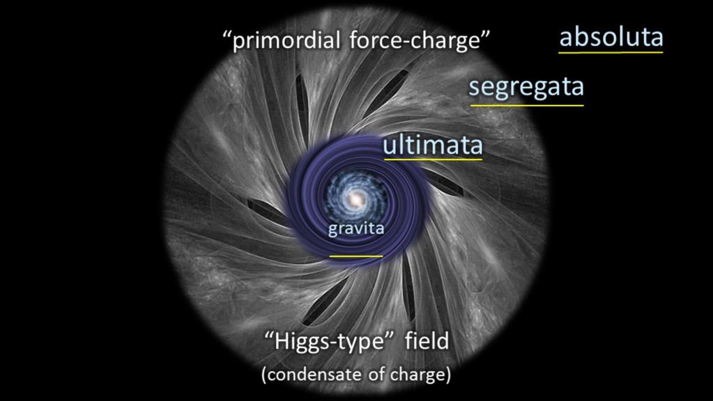 that so-called associate force organizers evolve halos of ultimata, from which power directors arrange gravita, the standard-model stuff from which stars and galaxies are made.