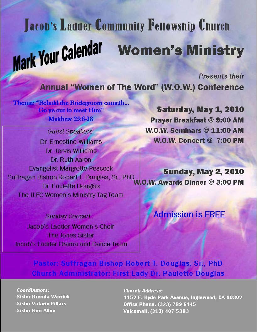 What s Happening Between The Rungs Highlights of Events MARCH 2010 3/28 - Family and Friends Day APRIL 2010 4/17 - Women s Ministry Fashion Share Luncheon (8:00 AM - 5:00 pm) 4/22-4/24 - State Youth