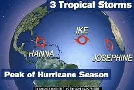 Hanna - Ike - Josephine (09-03-08) What do all of these hurricanes have in common?