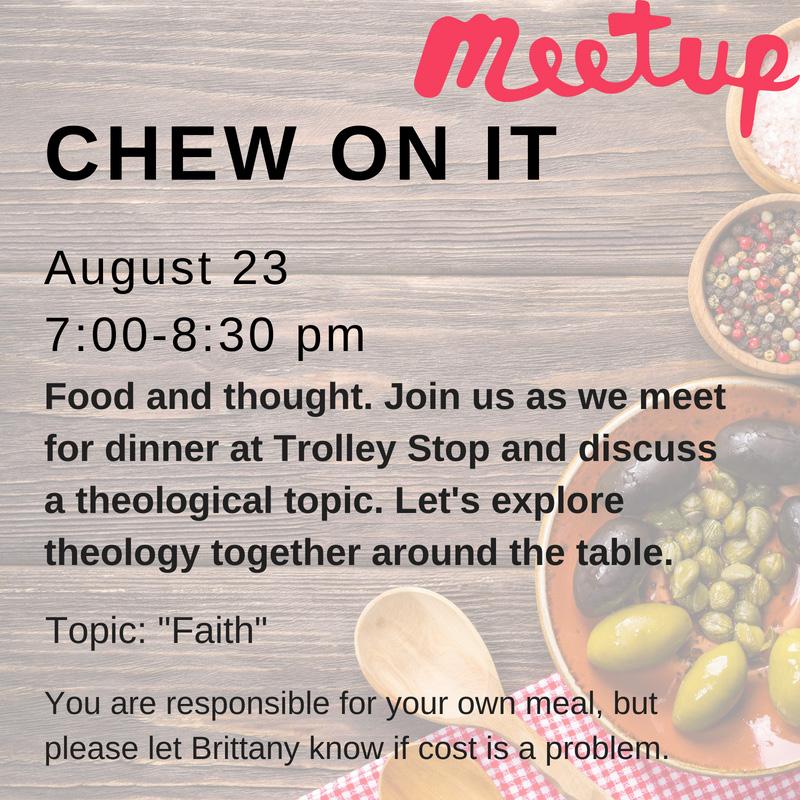 Modeled after the app, Meet Up, we will have activities throughout the month for 3 different interest groups: food