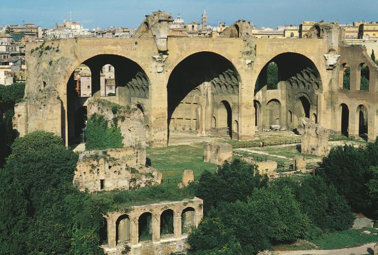 154 CHAPTER 4 Rome 4.40 Ruins of the Basilica Nova, 306 315 CE. Forum Romanum, Rome, Italy.