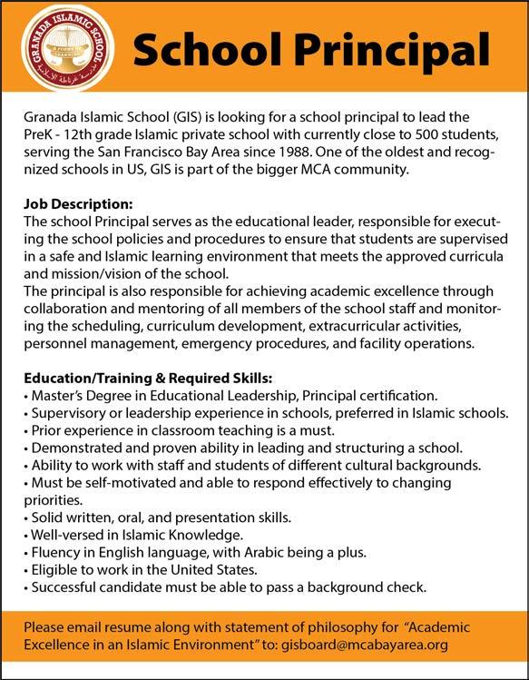 offers Pre-K through 12th grade education in an Islamic environment, and is fully